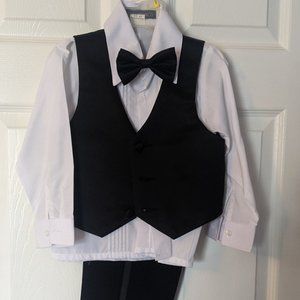 Kid's 3-Piece Black Suit, Size 4T